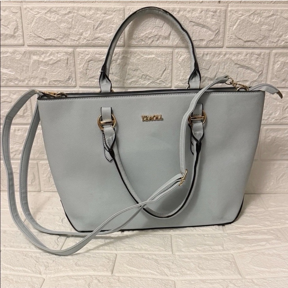YZAOLL Women's Large Blue Tote Handle Bag with Cross Strap